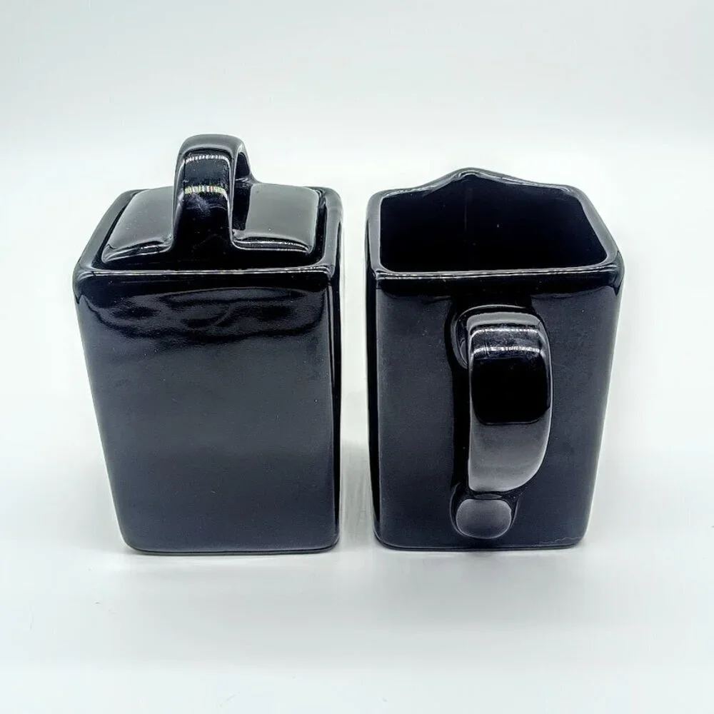 10 Strawberry Street Nova Black Creamer & Sugar Bowl